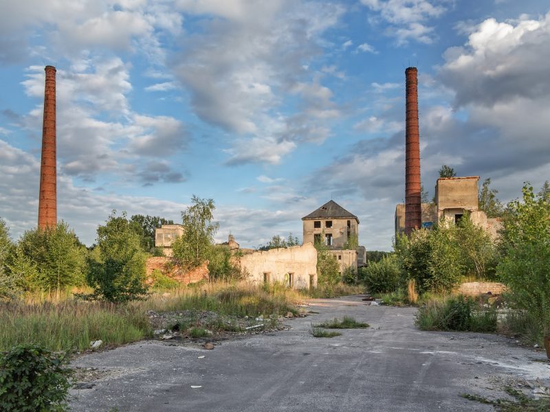 Abandoned and dilapidated factory