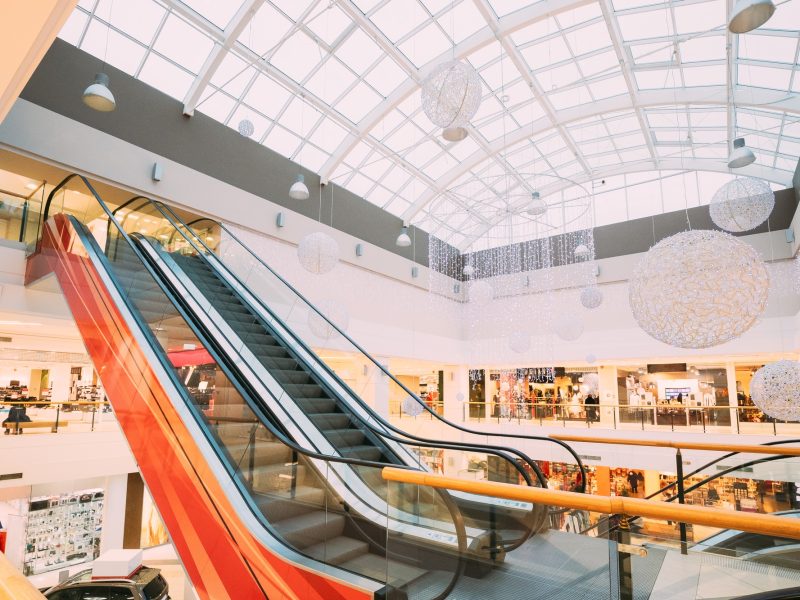 Escalator In Modern Shopping Mall Shopping Centre
